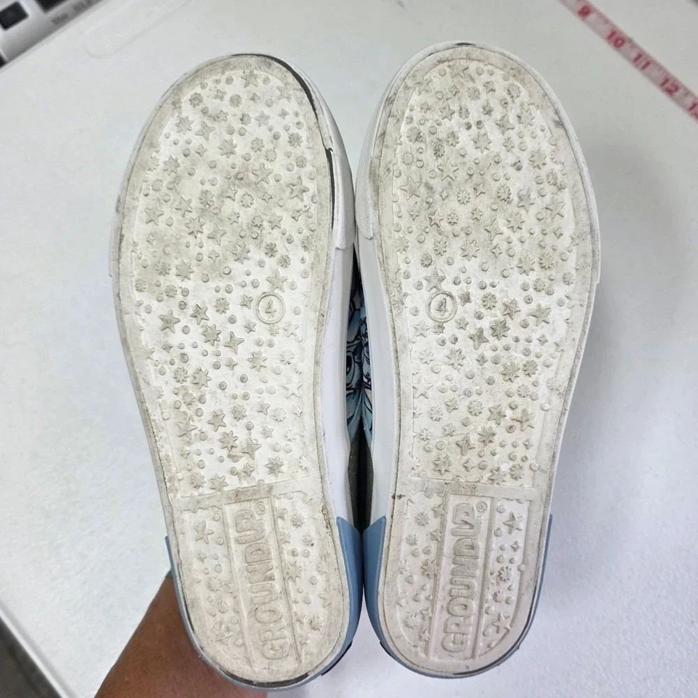 Disney Lilo and Stitch All Over Print Glitter Slip On Sneakers USA Girl 4 Blue